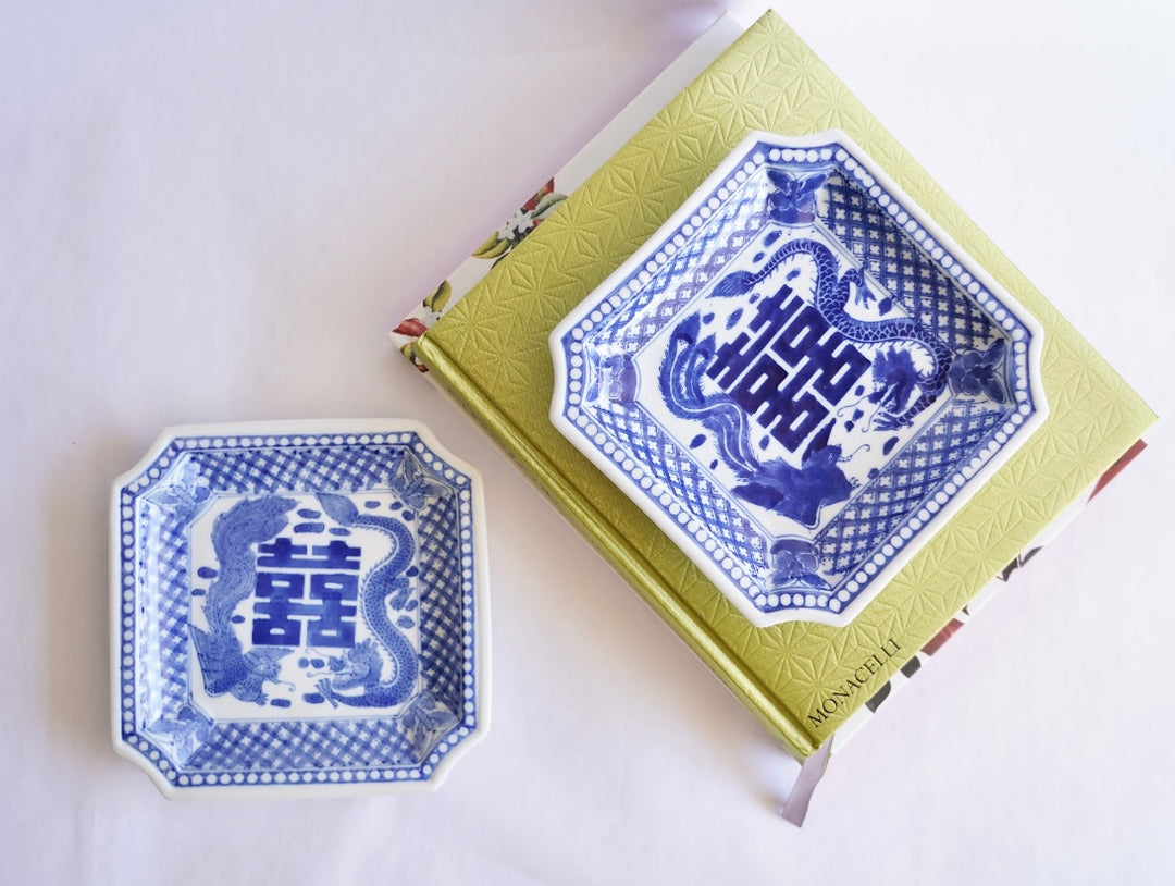 DOUBLE HAPPINESS CHINESE SQUARE PLATES