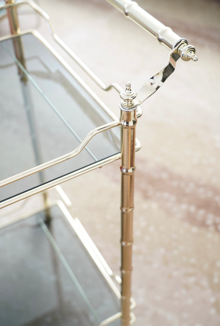 FAUX BAMBOO BAR CART