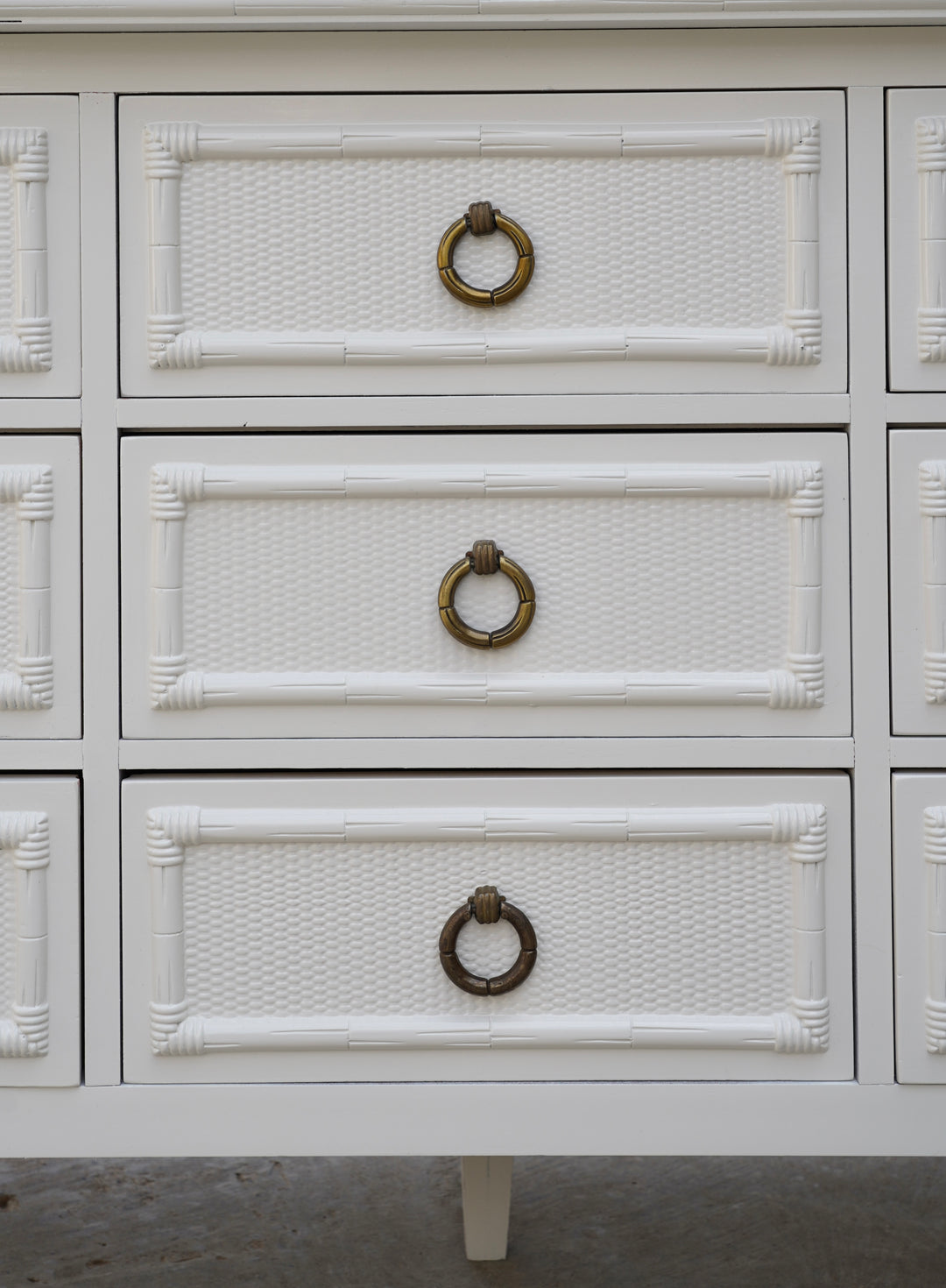 LACQUERED THOMASVILLE FAUX BAMBOO DRESSER