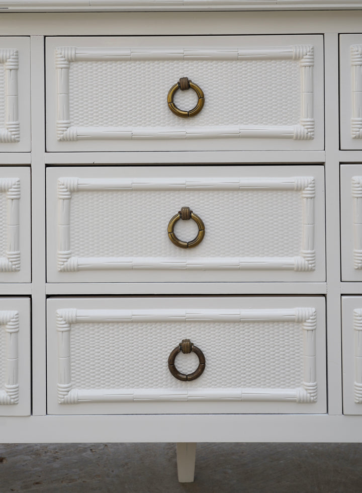 LACQUERED THOMASVILLE FAUX BAMBOO DRESSER