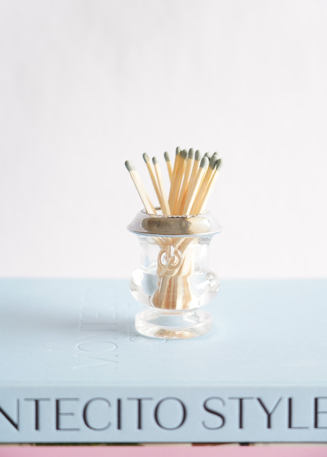 Sterling & glass match holder