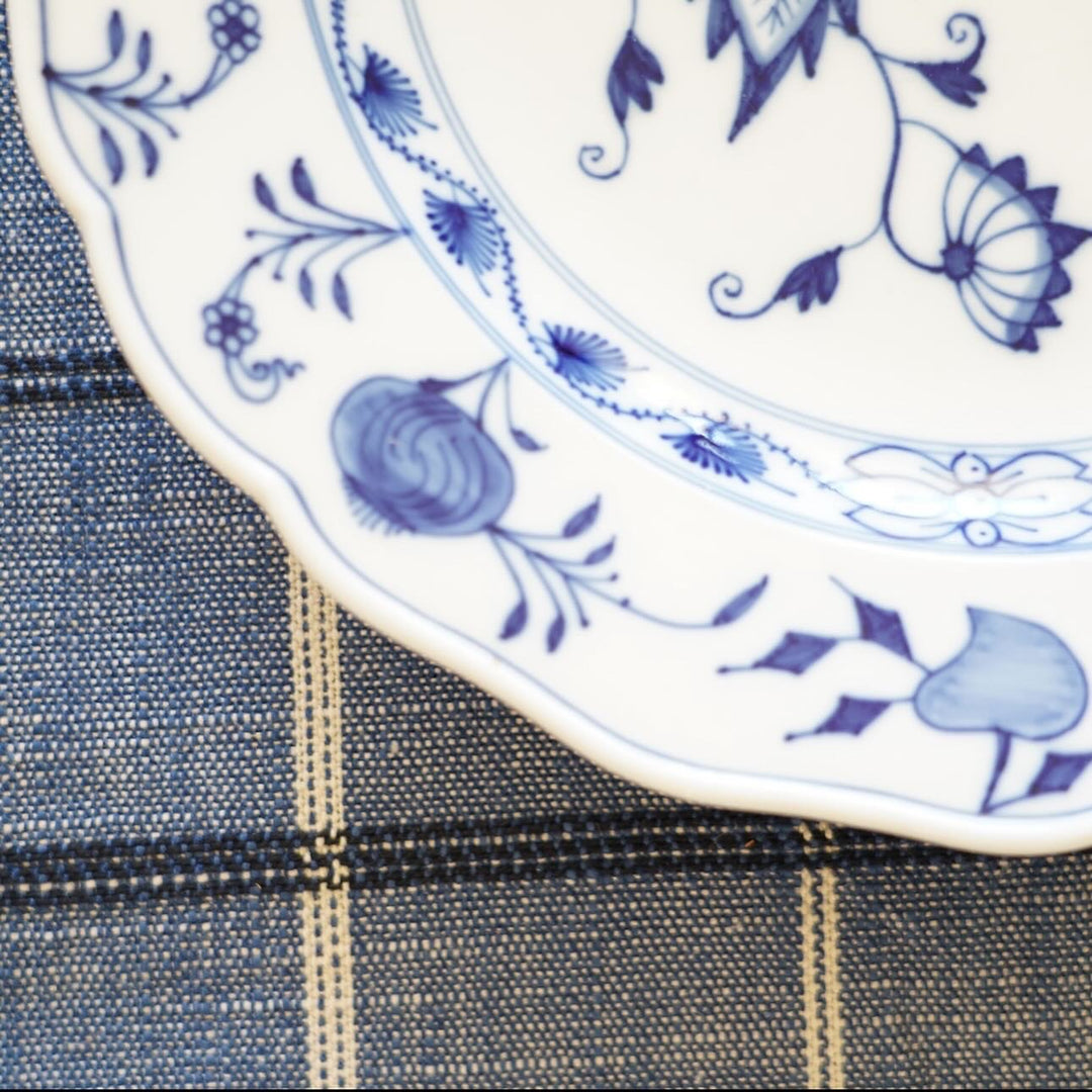 MEISSEN SWORD BACK STAMP BLUE ONION PLATE 6”