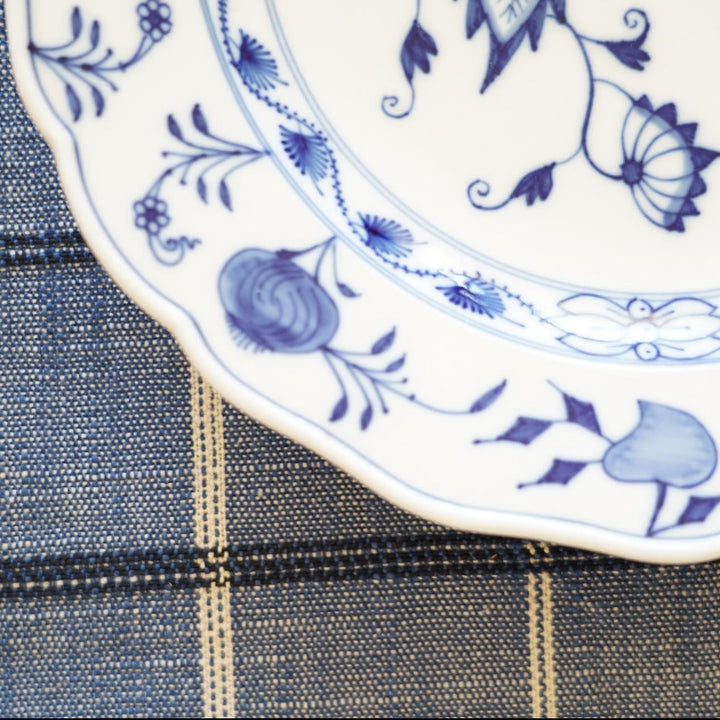 MEISSEN SWORD BACK STAMP BLUE ONION PLATE 6”