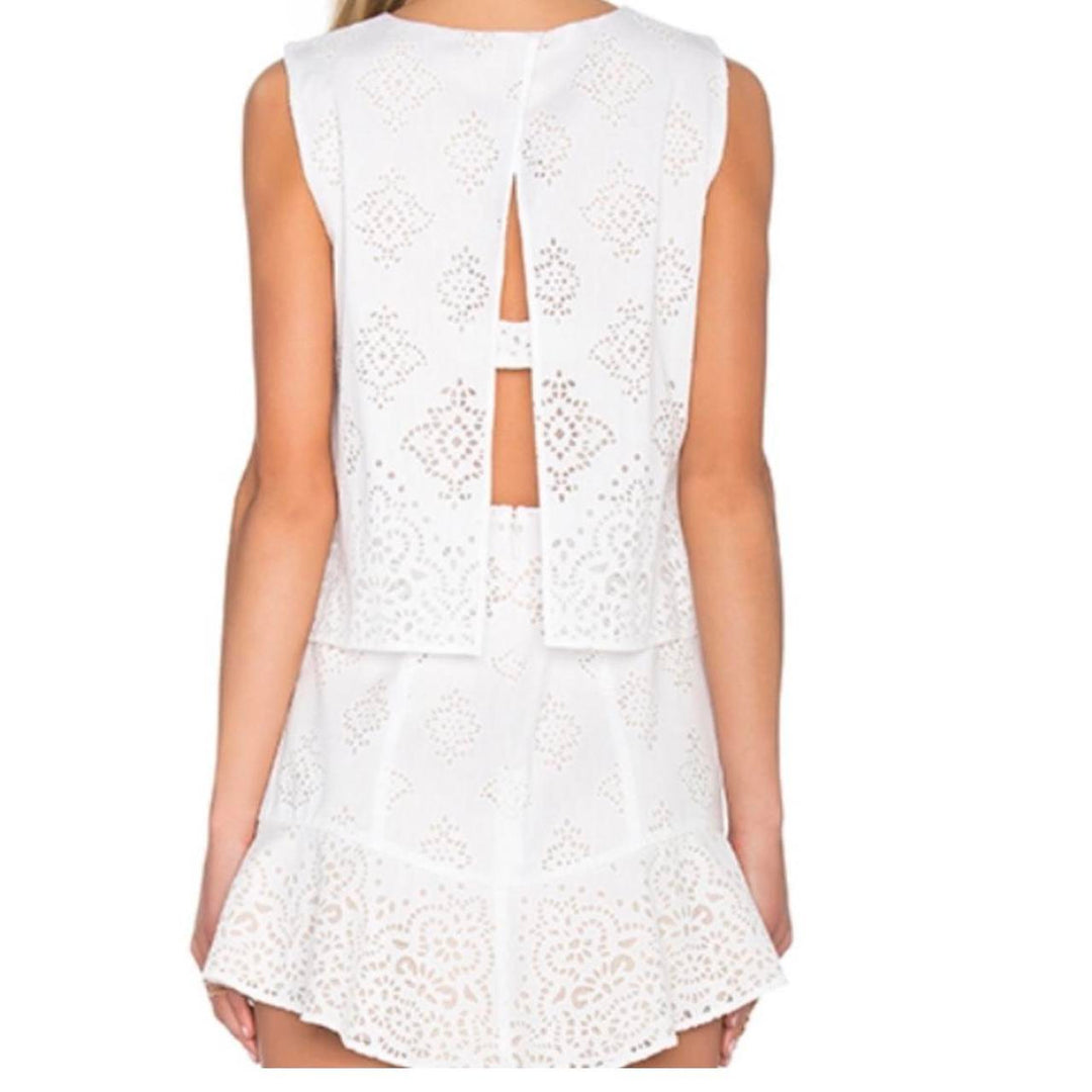 BCBG MAXAZRIA WHITE EYELET DRESS