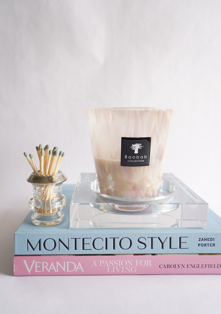 Sterling & glass match holder