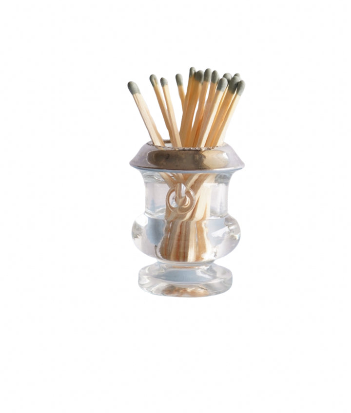 Sterling & glass match holder