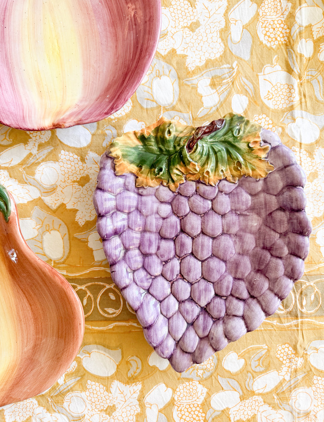 Italian Majolica fruit shaped wall plates