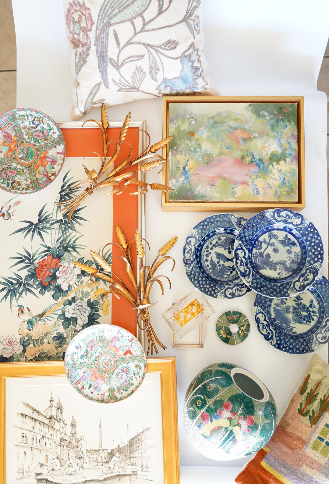 PAIR OF ITALIAN WHEAT GILT GOLD SCONCES