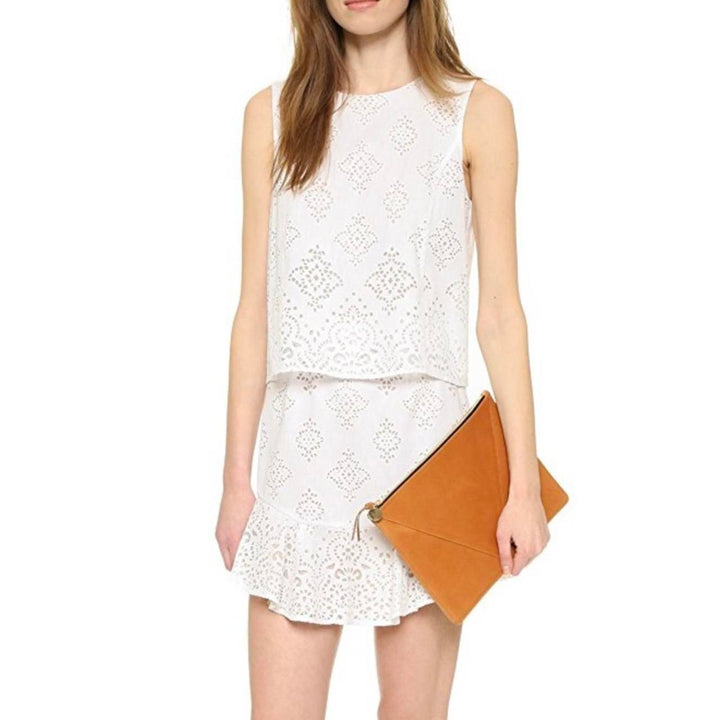 BCBG MAXAZRIA WHITE EYELET DRESS