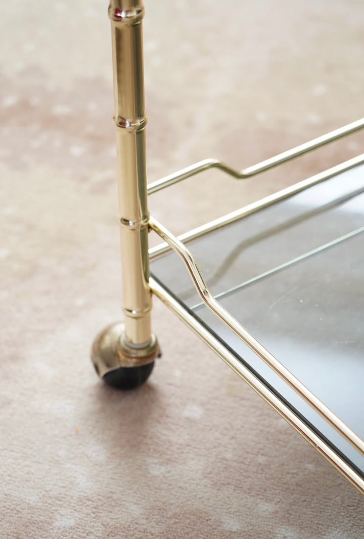 FAUX BAMBOO BAR CART