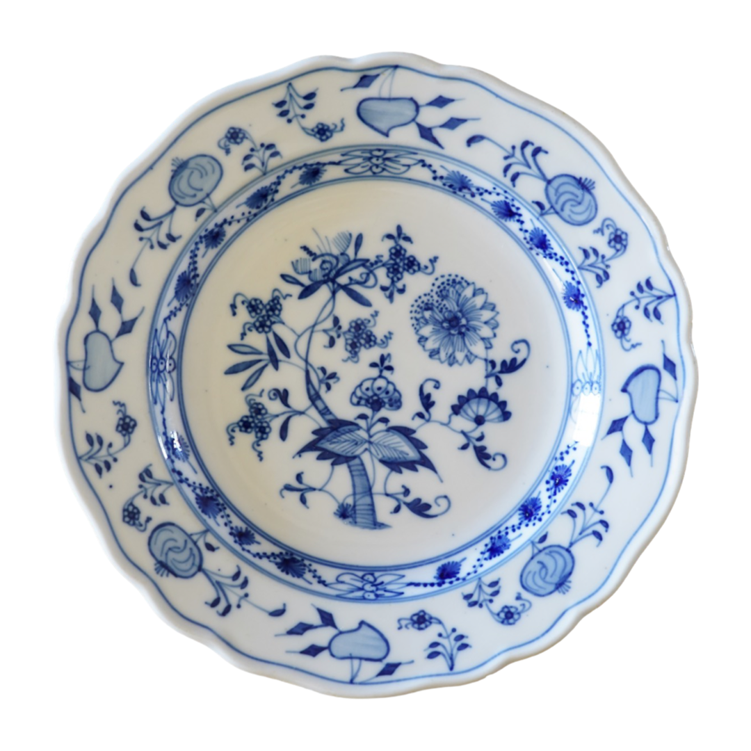 ERNST TEICHERT MEISSEN ARROW MARK BLUE ONION PLATE 9.5