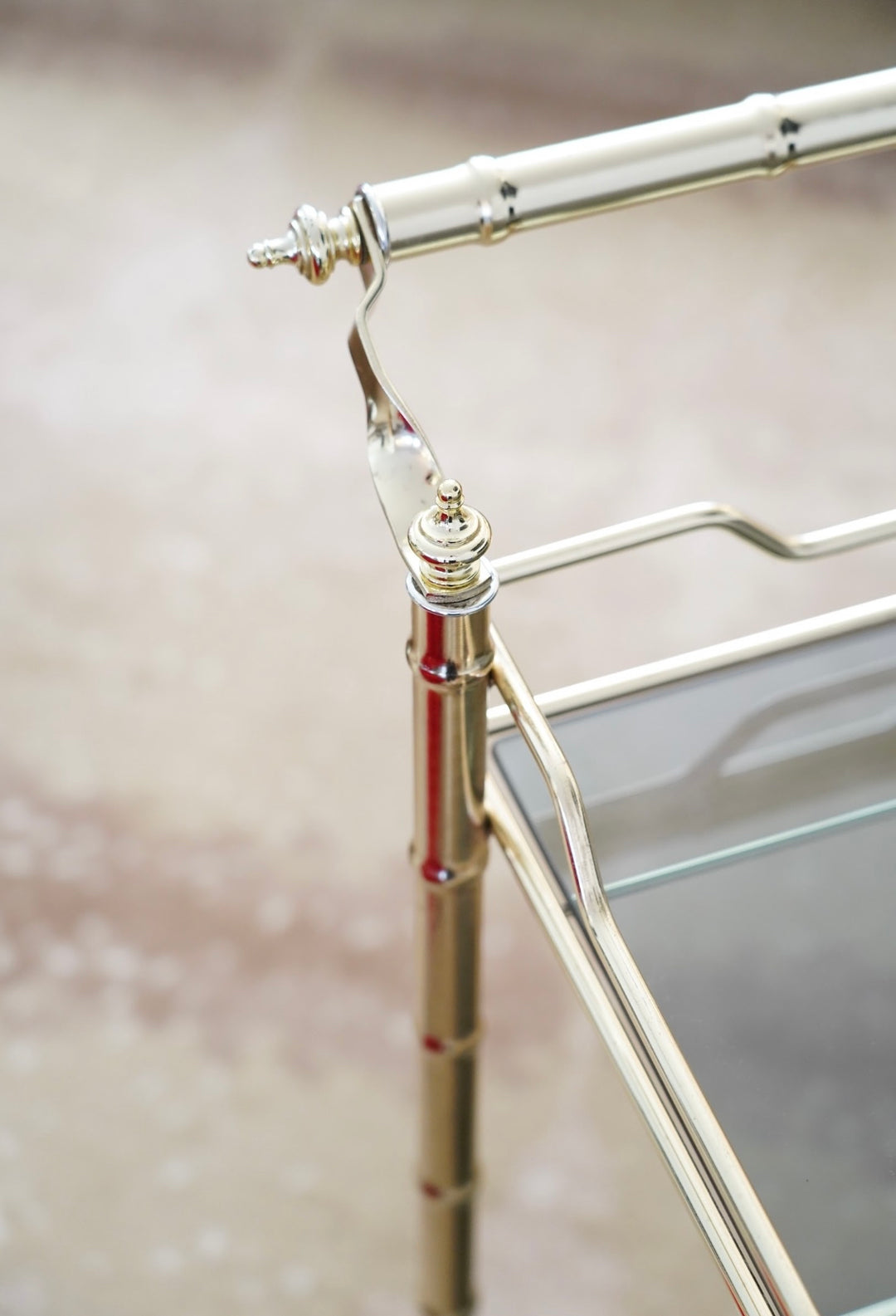 FAUX BAMBOO BAR CART