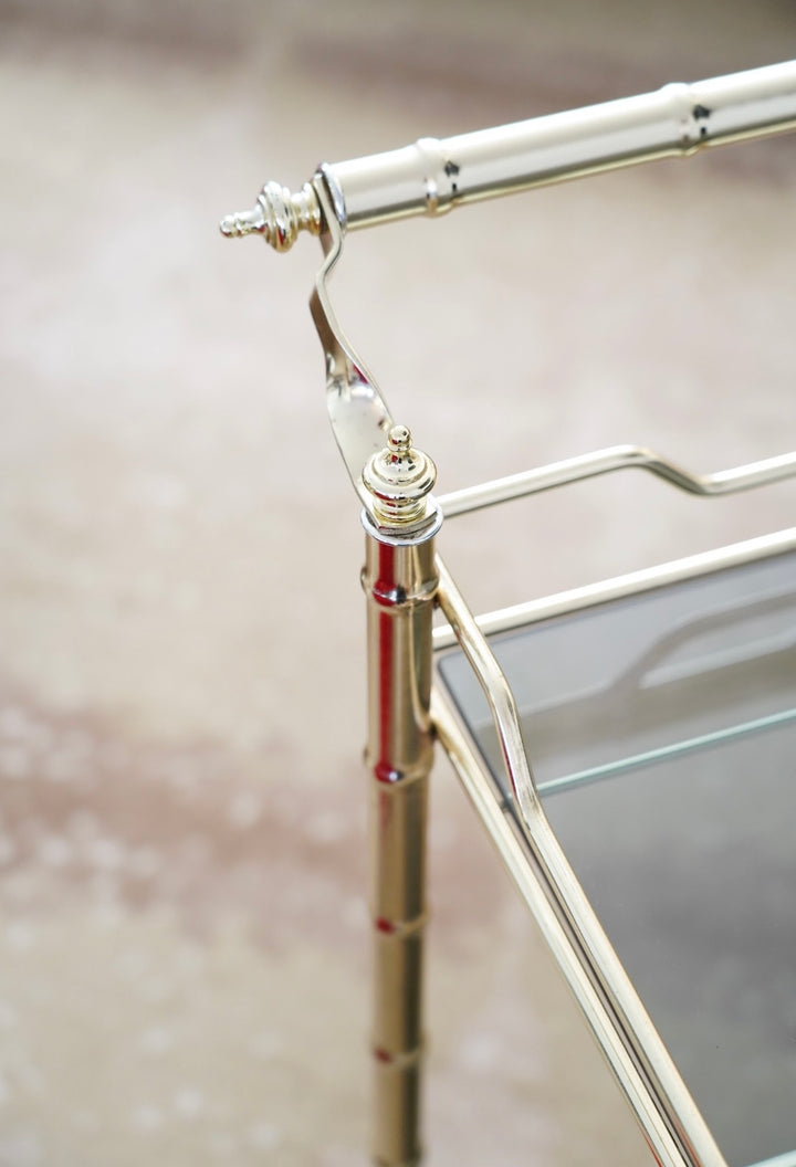 FAUX BAMBOO BAR CART