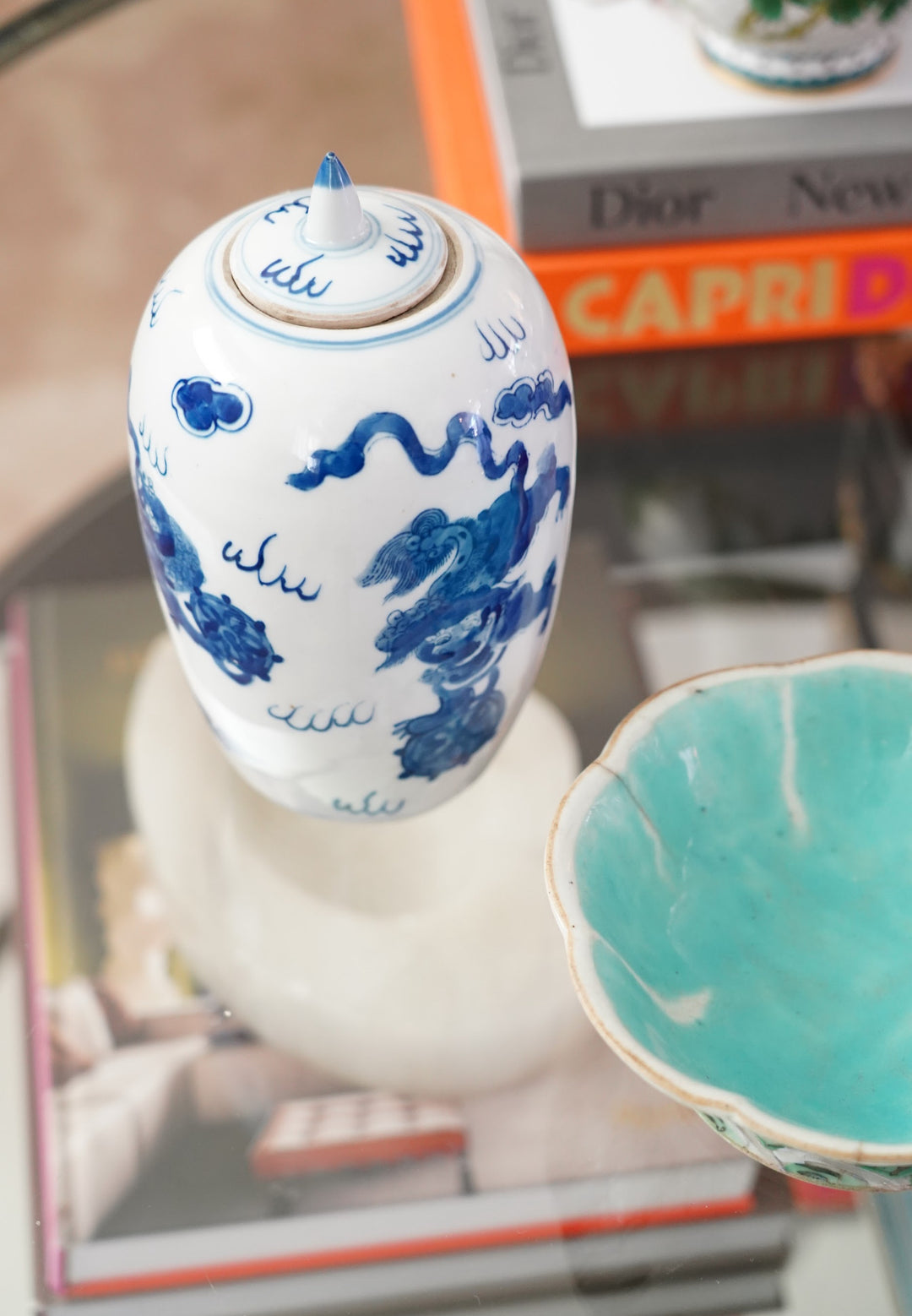 PORCELAIN FOO DOG GINGER JAR