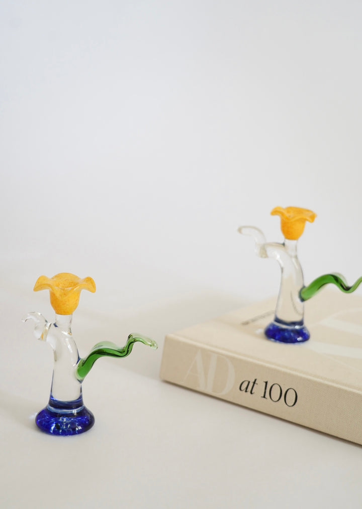 HAND-BLOWN TULIP CANDLE HOLDERS
