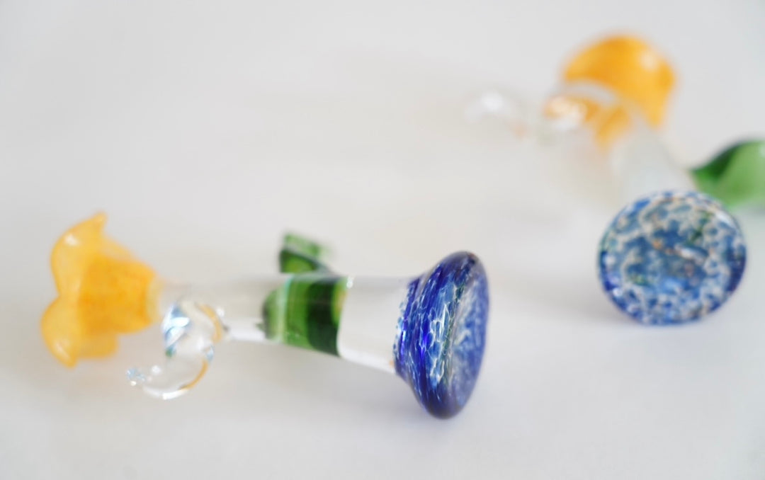 HAND-BLOWN TULIP CANDLE HOLDERS