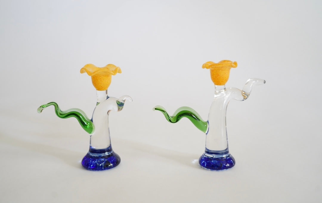 HAND-BLOWN TULIP CANDLE HOLDERS