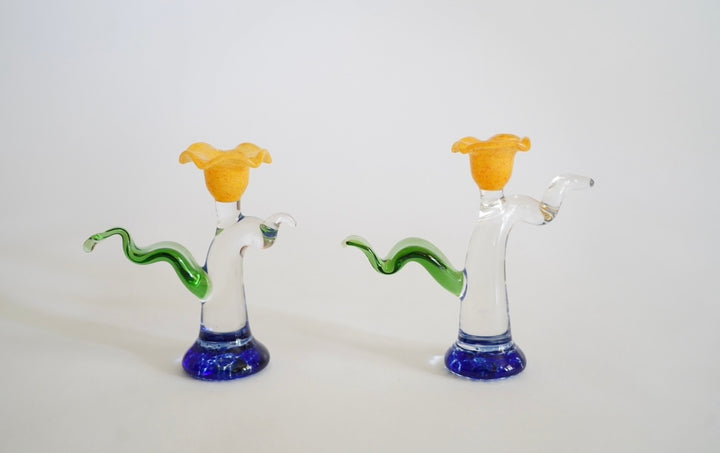 HAND-BLOWN TULIP CANDLE HOLDERS