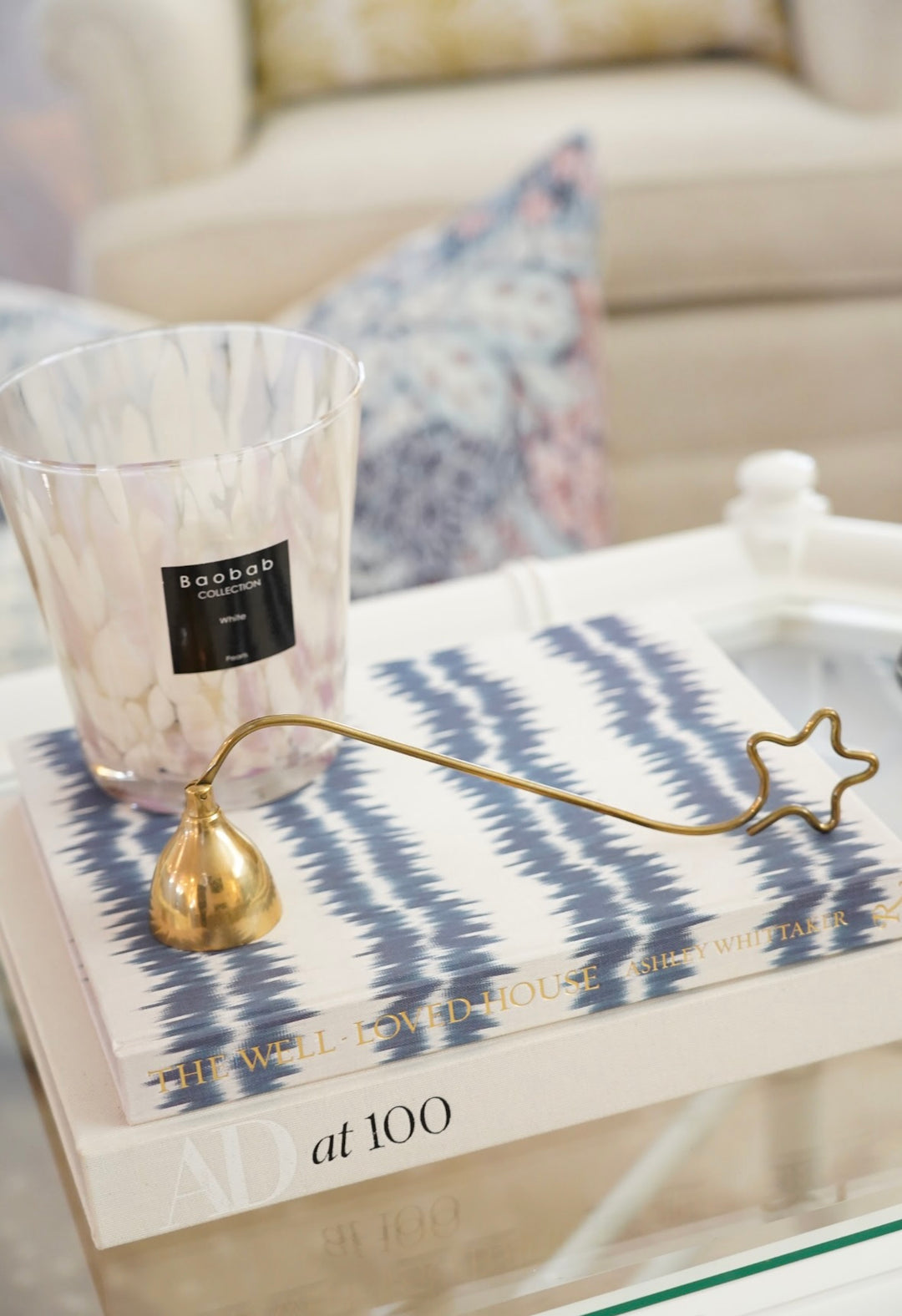 VINTAGE BRASS CANDLE SNUFFER W/ STAR DETAIL