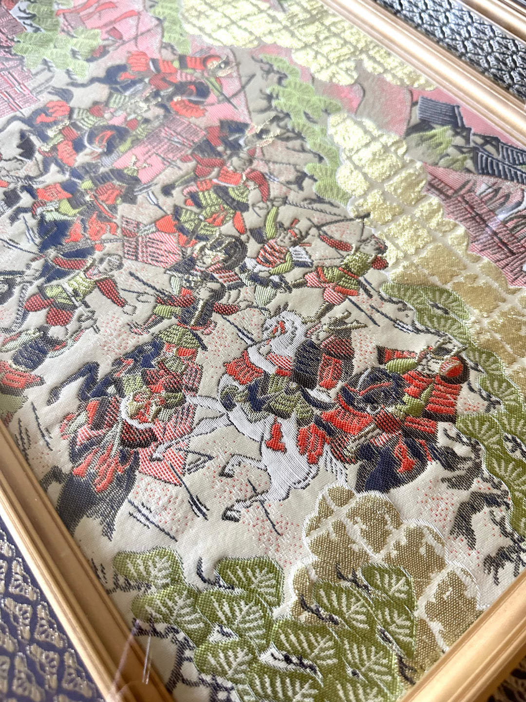 PAIR OF SILK EMBROIDERED FRAMED ART