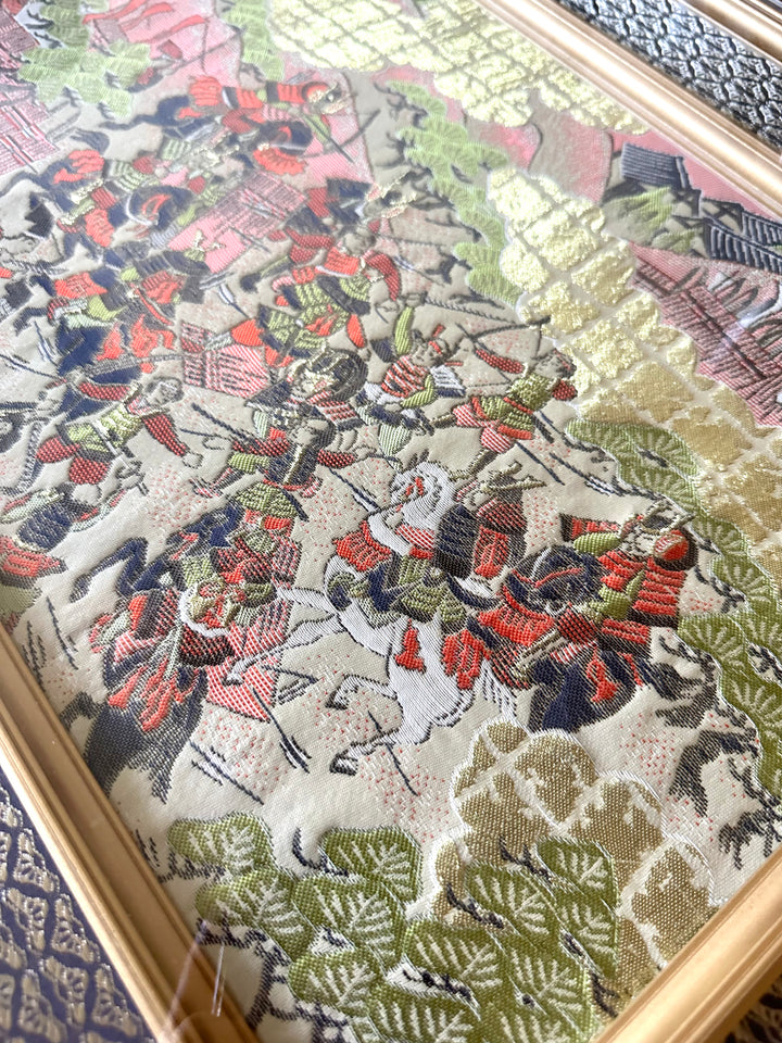 PAIR OF SILK EMBROIDERED FRAMED ART