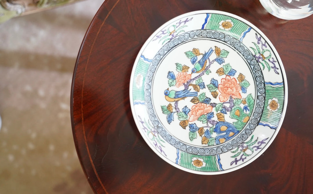 GREEN & ORANGE FLORAL BOWL