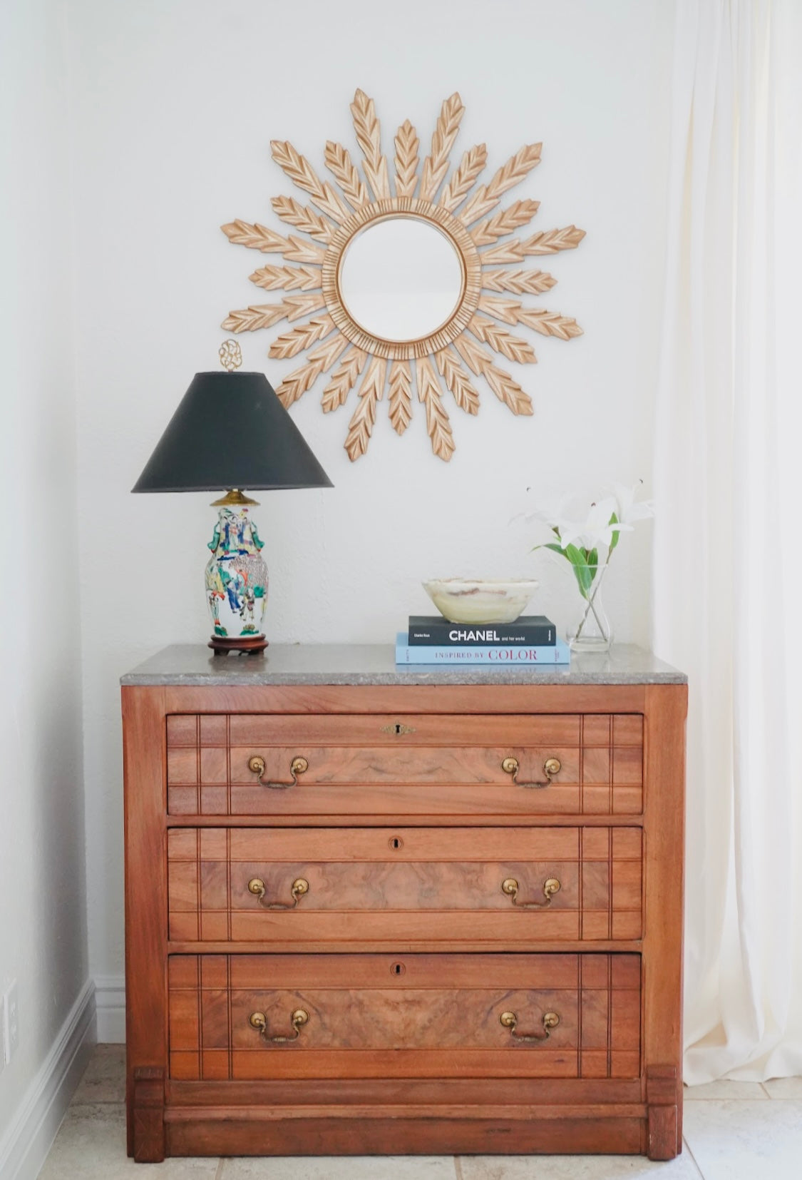 VINTAGE MARBLE TOP CHEST
