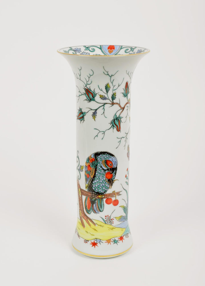 PORCELAIN AZURARA VASE W/ BIRD MOTIF
