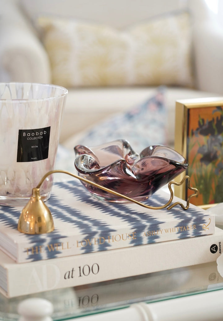 VINTAGE BRASS CANDLE SNUFFER W/ STAR DETAIL