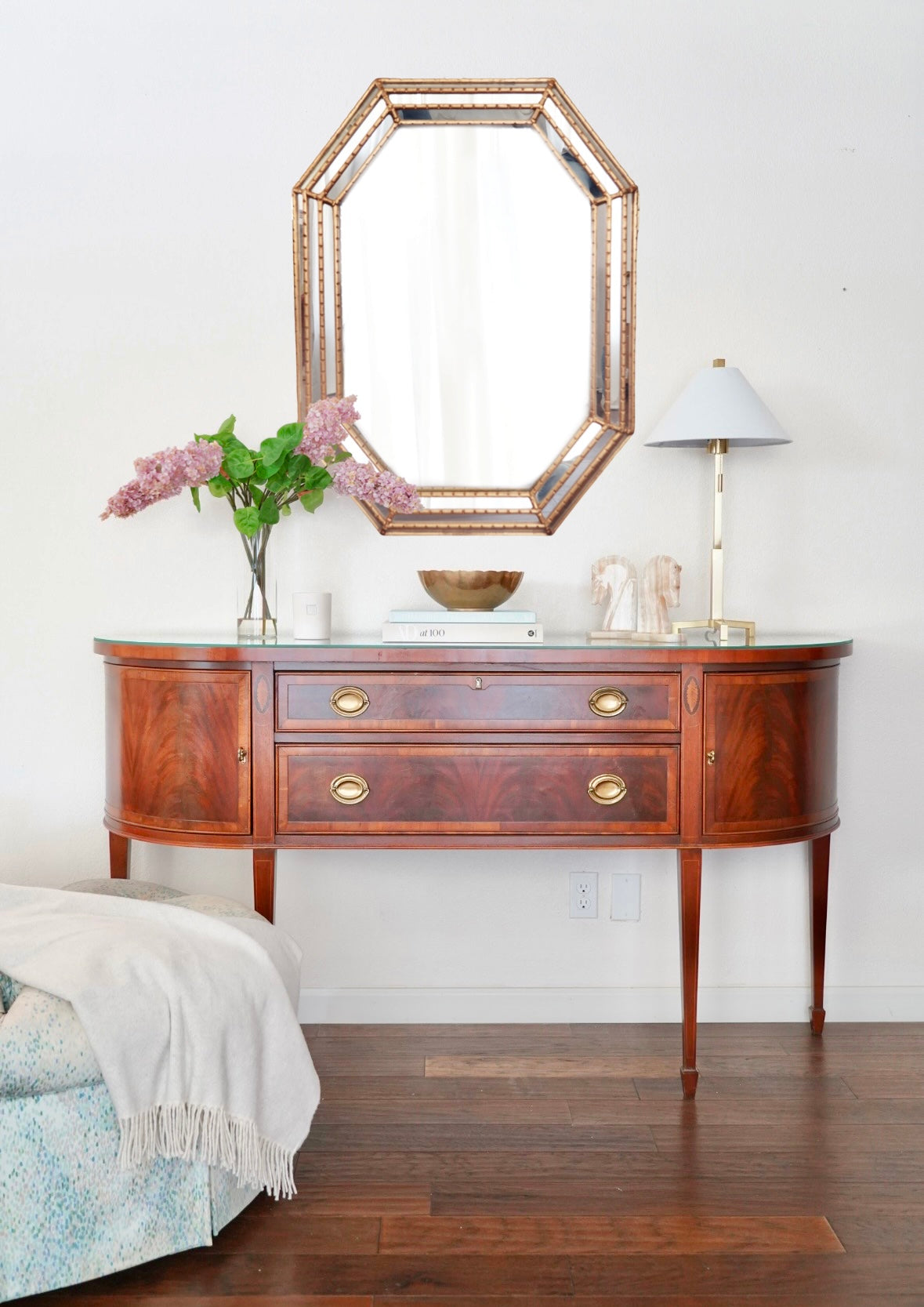 HOLLYWOOD REGENCY OCTAGONAL MIRROR