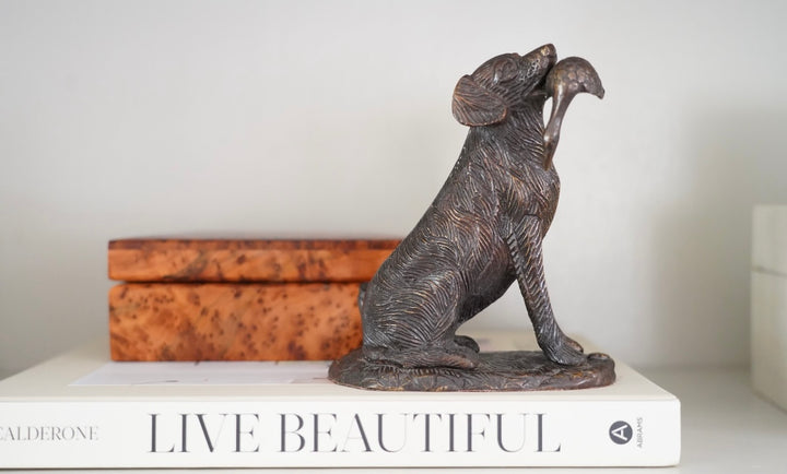 CAST BRONZE HUNTING DOG