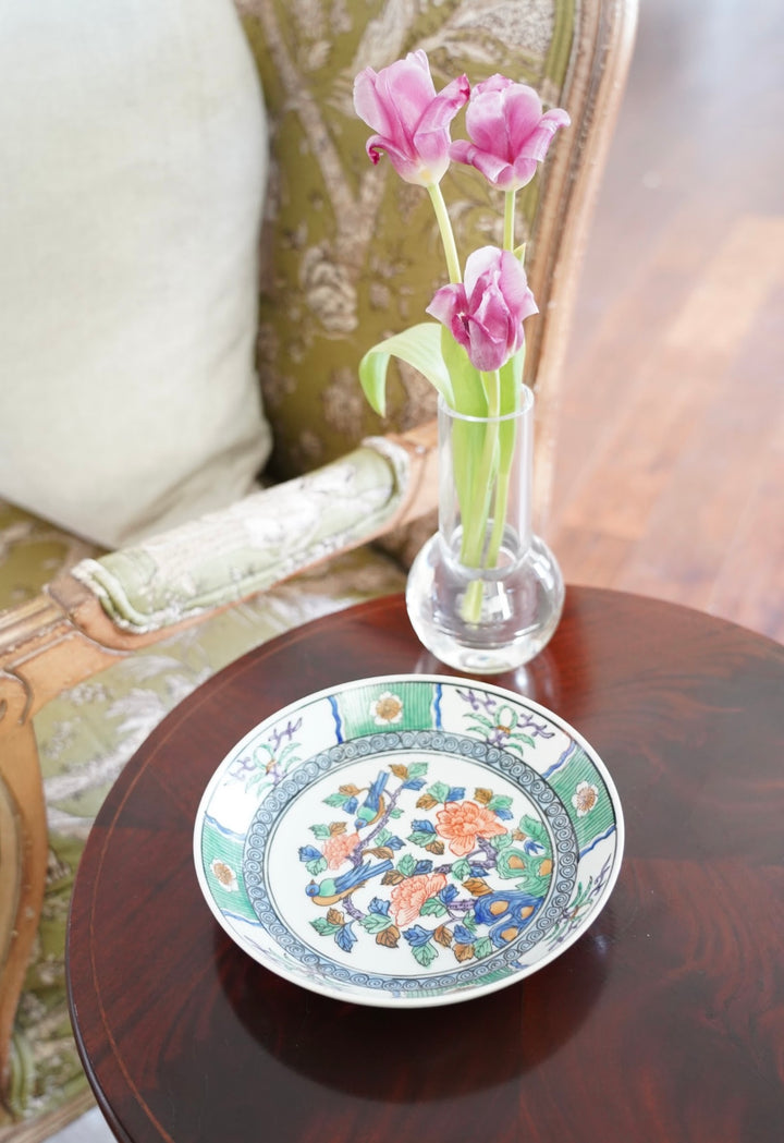 GREEN & ORANGE FLORAL BOWL