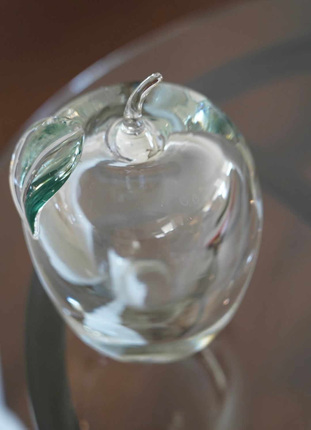 CRYSTAL HAND BLOWN APPLE