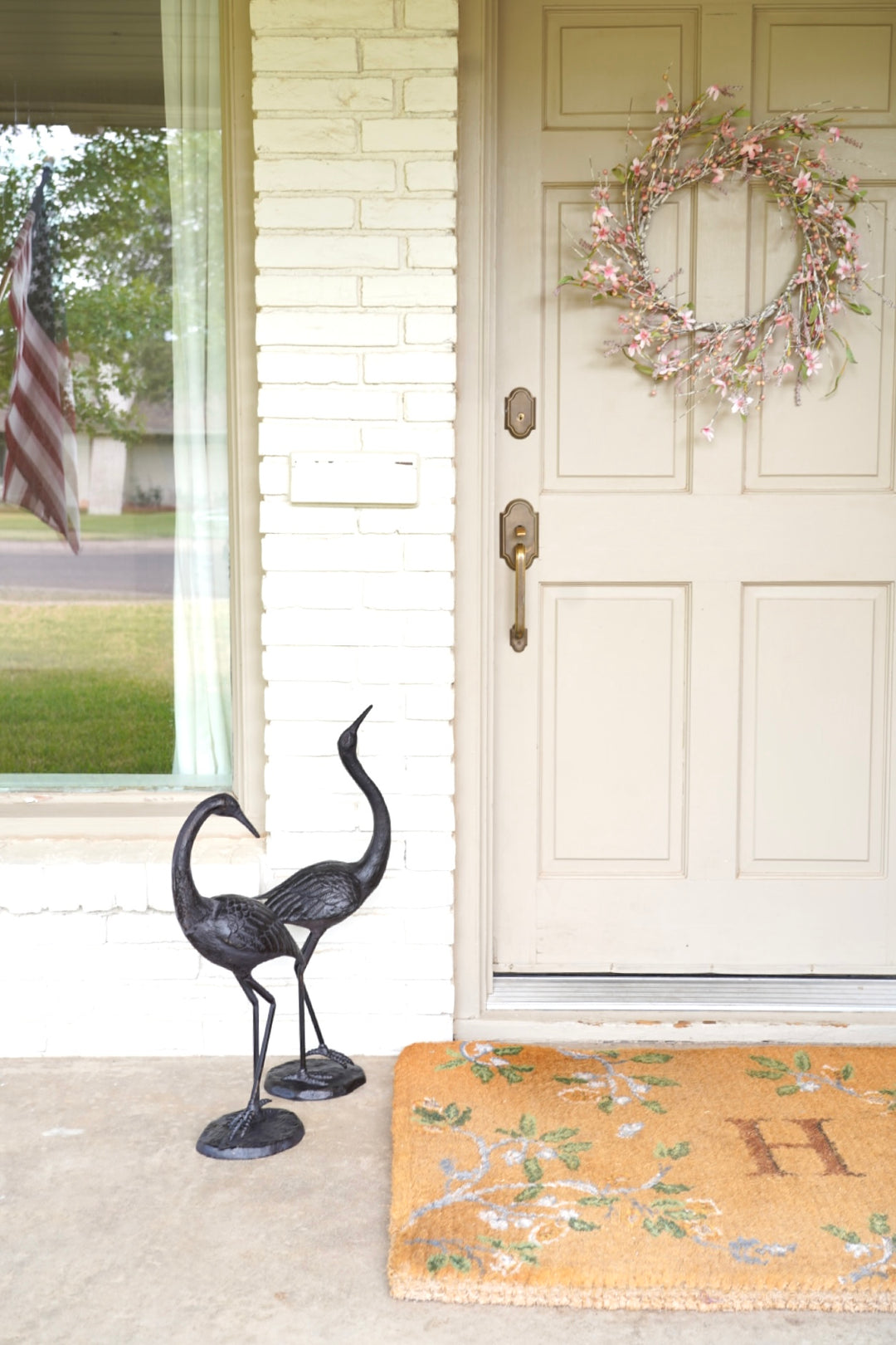 VINTAGE CRANE STATUE