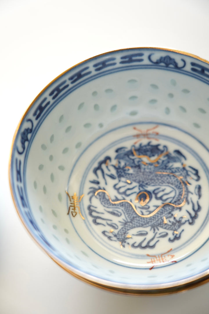 BLUE DRAGON RICE BOWLS & SPOONS
