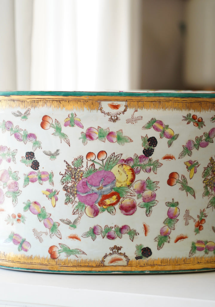 CANTON FAMILLE ROSE FOOT BATH PLANTER