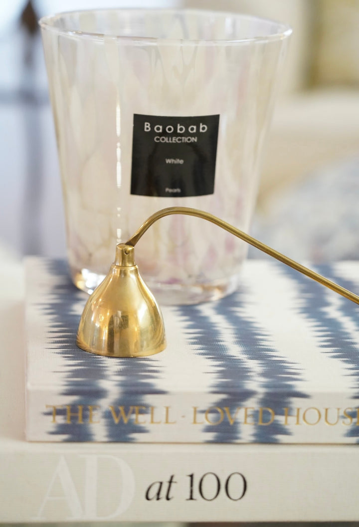 VINTAGE BRASS CANDLE SNUFFER W/ STAR DETAIL