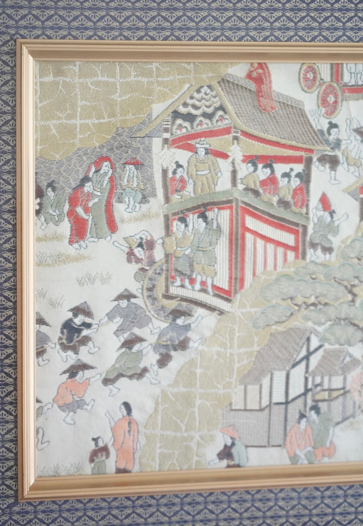 PAIR OF SILK EMBROIDERED FRAMED ART