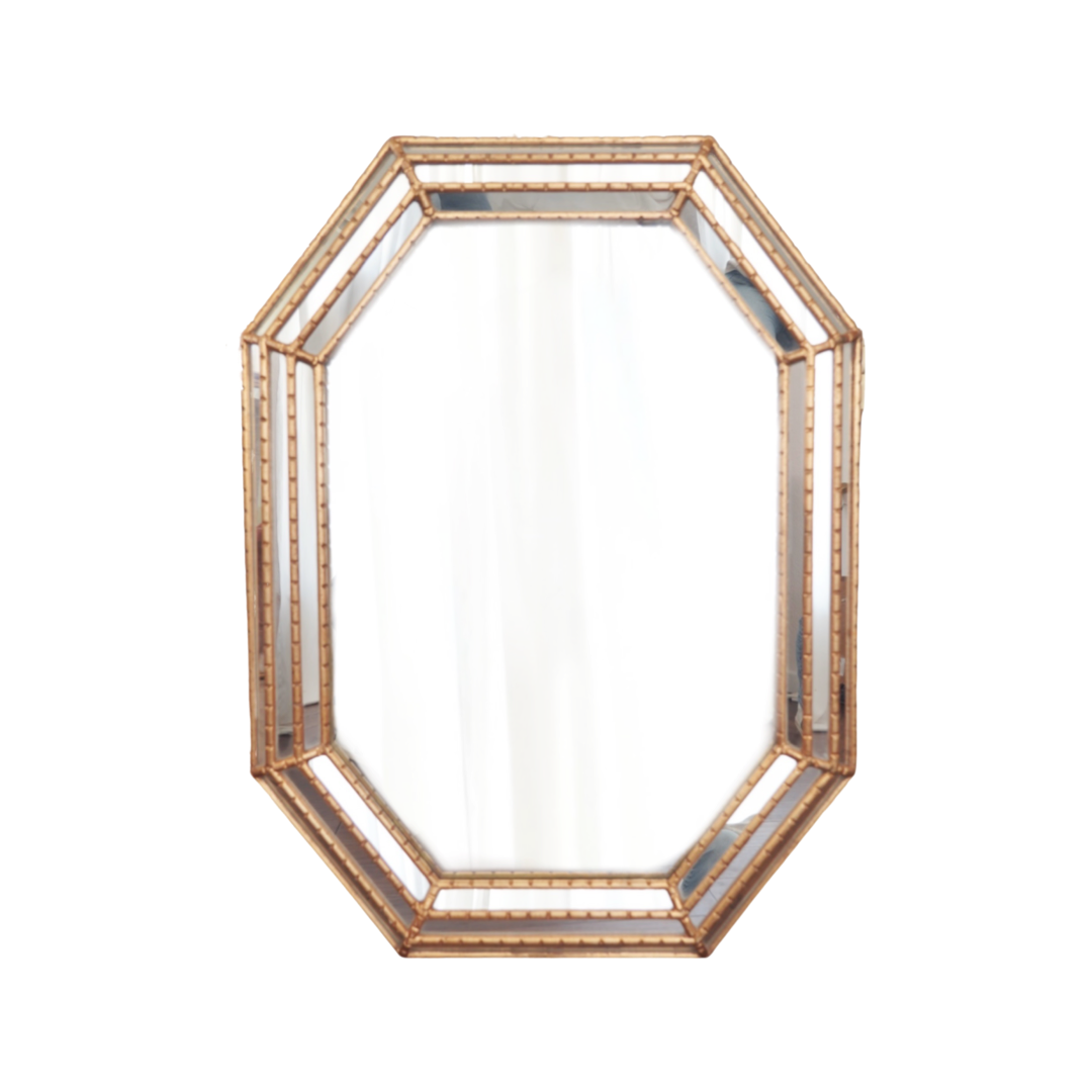 HOLLYWOOD REGENCY OCTAGONAL MIRROR