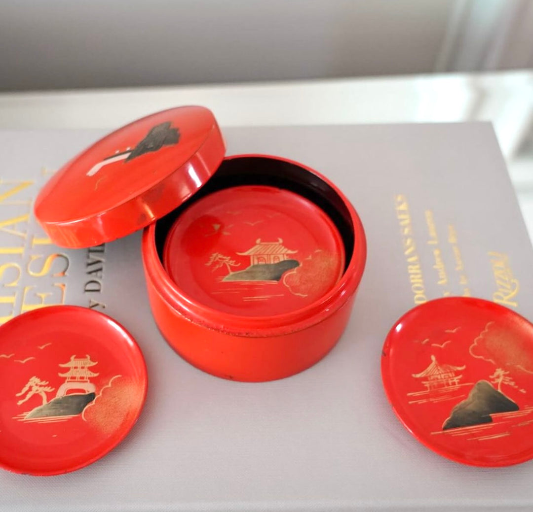 VINTAGE JAPANESE LACQUER COASTERS