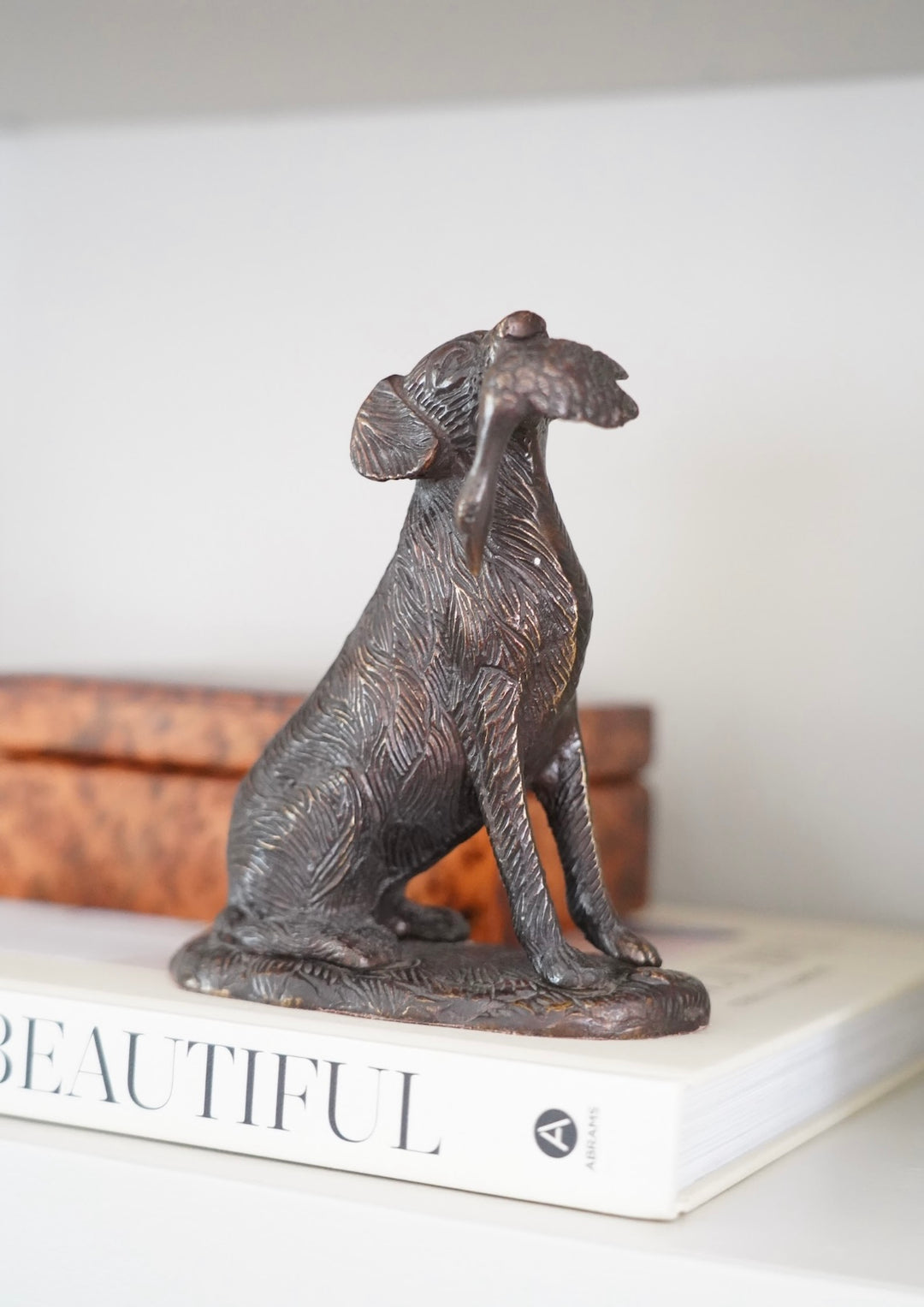 CAST BRONZE HUNTING DOG