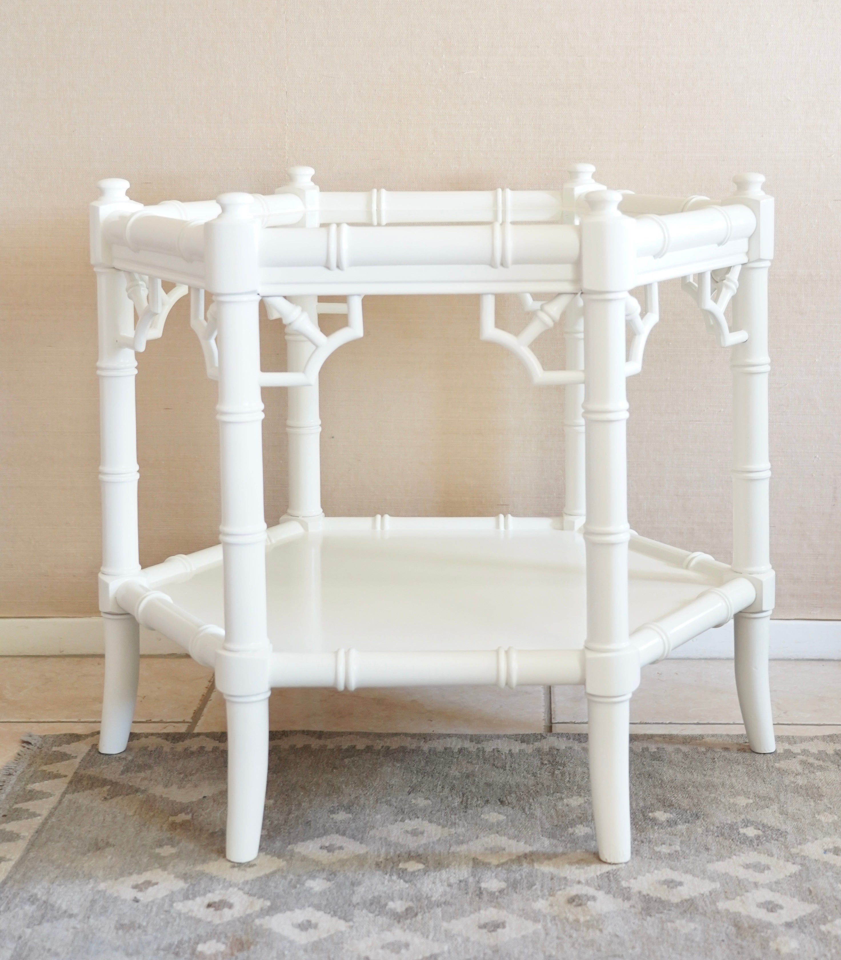 IMPRESSION by Thomasville サイドテーブル Vintage Thomasville Travertine And Bleached Oak Side Table