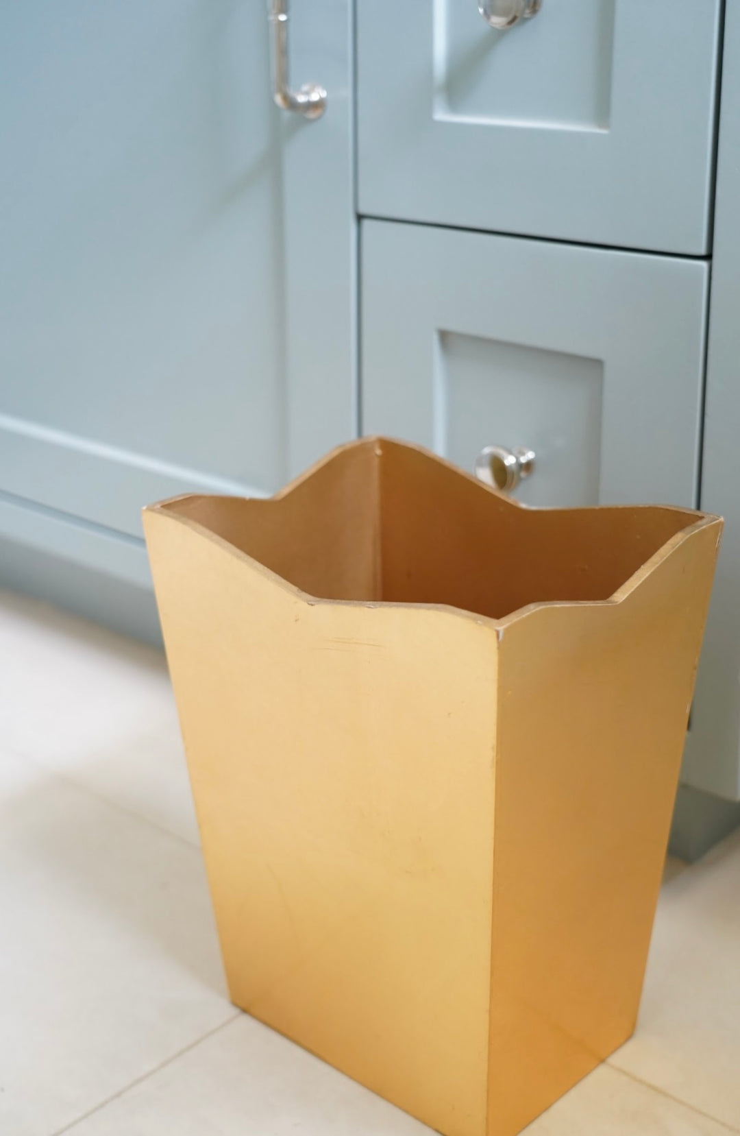 GOLD LEAF WASTEBASKET