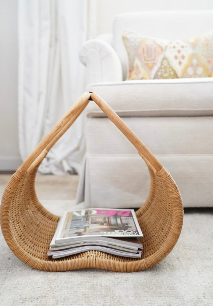 WOVEN RATTAN MAGAZINE HOLDER