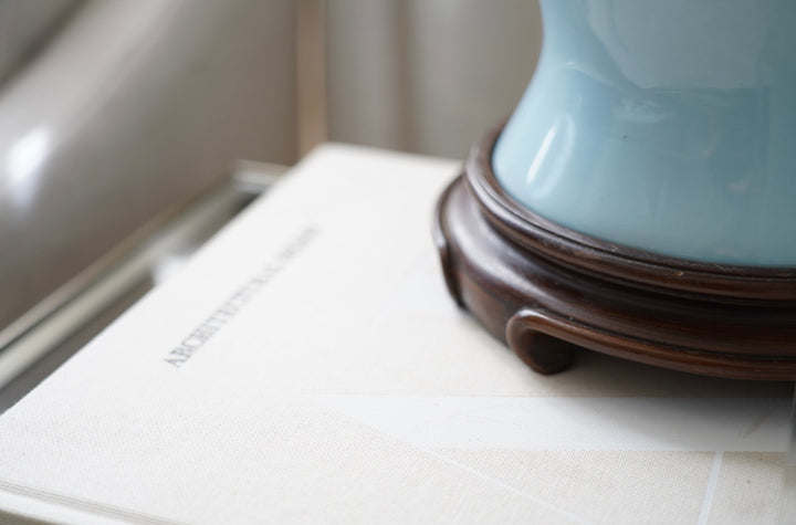 ROBINS EGG GINGER JAR LAMP