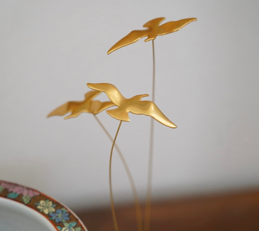 GOLD PLATED SEAGULL SCULPTURE