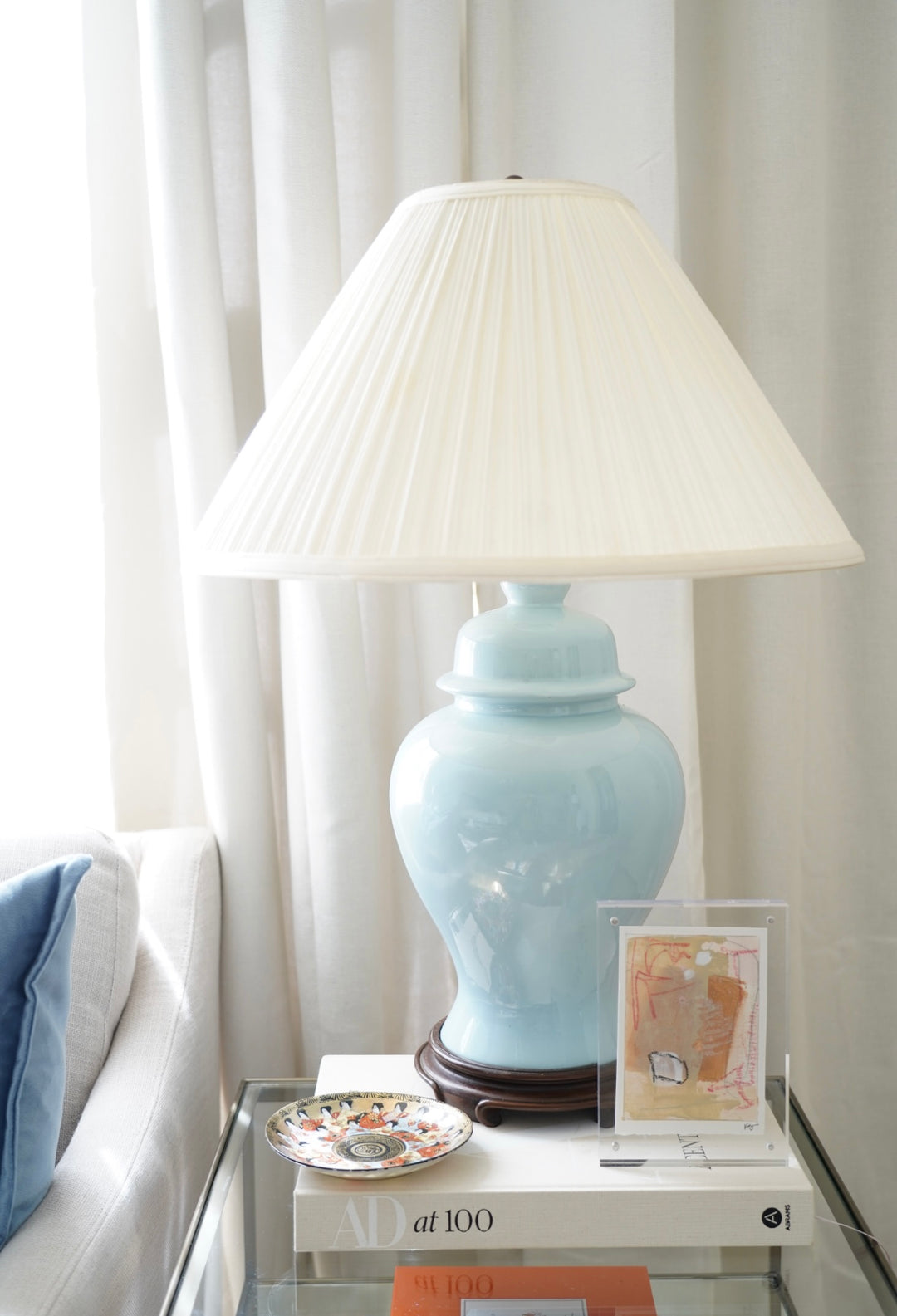 ROBINS EGG GINGER JAR LAMP