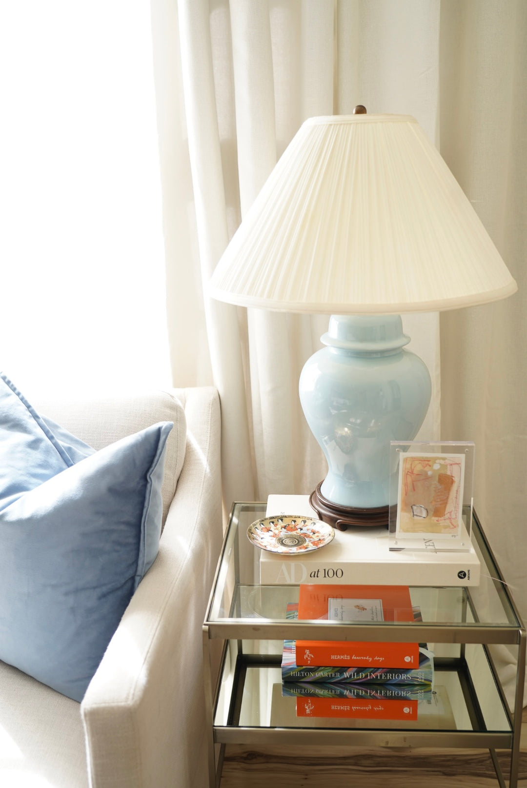 ROBINS EGG GINGER JAR LAMP