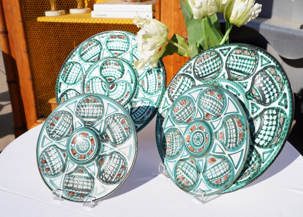 MID CENTURY ROBERT PICAULT OYSTER PLATE SET
