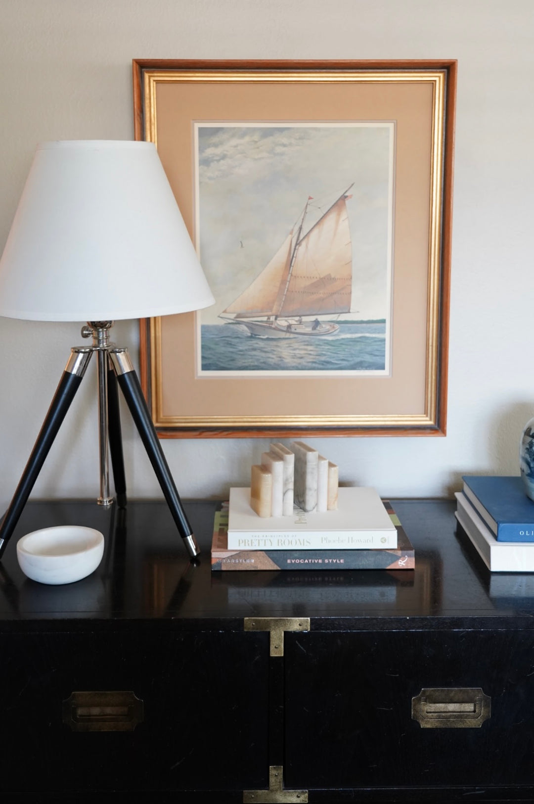 VINTAGE MARBLE BOOKS STACKED BOOKENDS